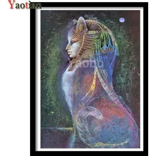 Full square/round diamond embroidery Sphynx Cat Woman,5d diy diamond painting cross stitch,mosaic puzzle 3d rhinestone arts