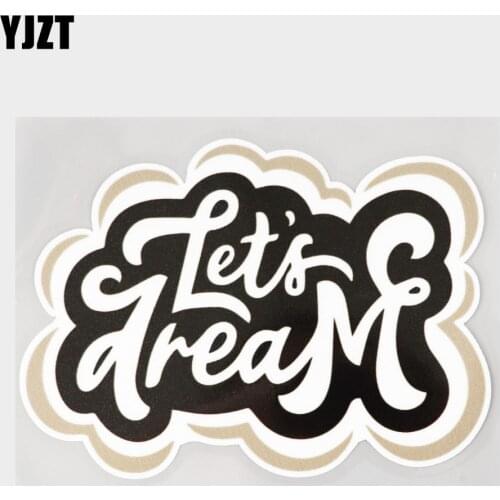 YJZT 14.9CM×10.4CM Lovely Lets Dream Cartoon Car Sticker PVC Decal 11C-0068