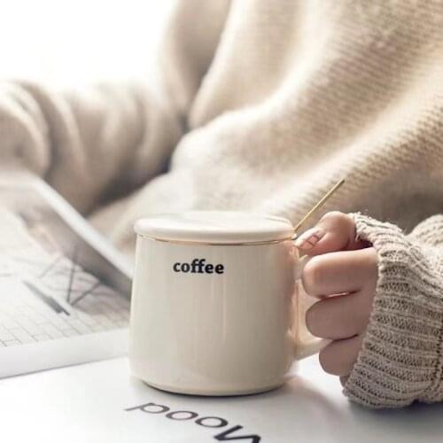 Yellow Blue Gray Pink Cup Mugs Cup 310ml Cute Brief Gold Coffee Milk Tea Cup Breakfast Mugs Ceramic Cup Elegant Ins Water Cup