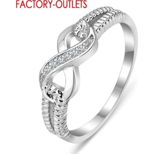 Original 925 Sterling Silver Simple Figure 8 Pattern Finger Rings For Women Modern Style Rings Band Silver Fine Jewelry