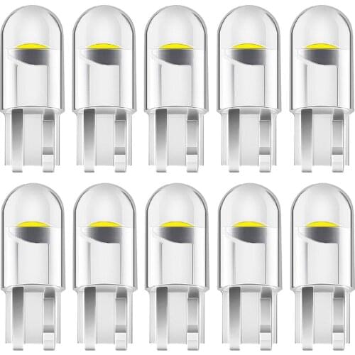 10PCS New T10 W5W COB LED Car Wedge Parking Light Side Door Bulb Instrument Lamp Auto License Plate Lights car led light Clear
