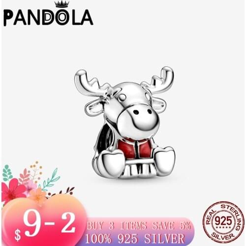 2021 new Arrival 925 Sterling Silver Canada Moose Maple Leaf Beads Charms Fit Original Pandora Bracelet DIY Jewelry