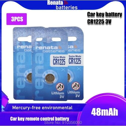 3pcs/pack renata 3V Lithium Button Battery cr 1225 CR1225 1225 BR1225 LM1225 KCR1225 EE6220 For Remote control Toy Watch