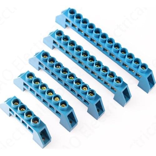 4/6/8/10/12 Positions Terminal Block Connector Strip Brass Ground Neutral Bar Electrical Distribution Wire Screw Terminal