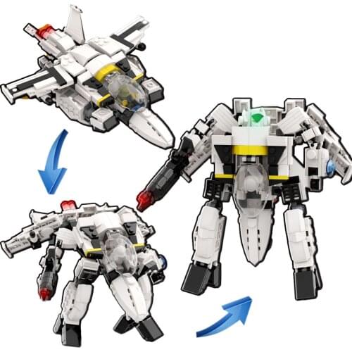 420Pcs MOC Mecha Series VF-1S Fighter Model DIY Soldier Model Building Kit Gift Collection For 8