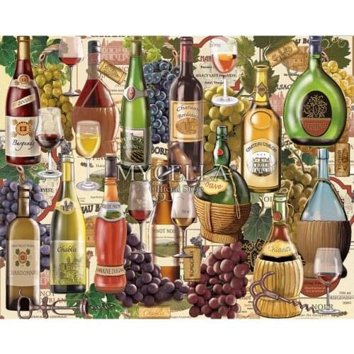5d Diy Diamond Painting Wine Country Diamond Mosaic grape Diamond Embroidery Cross Stitch Home Decor Christmas Art Gifts Posters