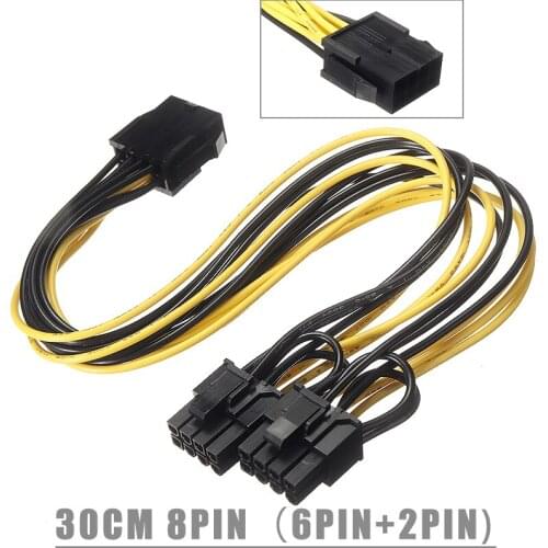 8 Pin PCI Express to Dual PCI-E 6+2 Pin Power Cable Motherboard Graphics Card PCI-E GPU Power Data Cable Splitter
