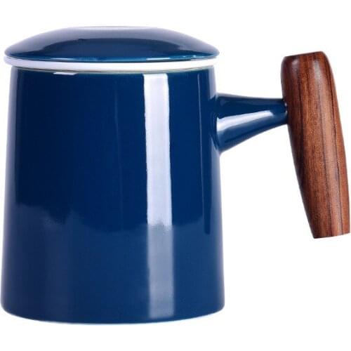 999 Pure Silver Tea Cup With Cover Filter Office Cup Jingdezhen Silver Cup Ceramic Tea Separation Tea Cup Silver Plate