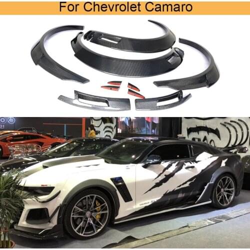 Car Carbon Fiber Wheel Arch Side Fender Flares Cover for Chevrolet Camaro 2016 - 2019 Mudguards trims Car Accessories