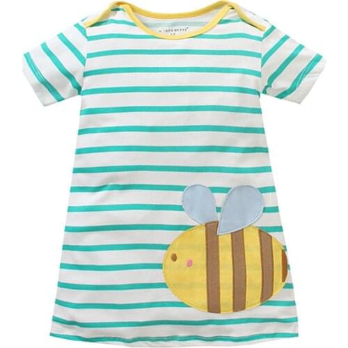 Bear Leader Fashion Girls Dresses Short-sleeve Flower Print Pattern Kids Clothing Girl European and American Style Cute Costumes