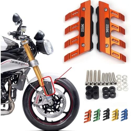 For TRIUMPH SPEED TRIPLE/R/ABS/rs Motorcycle Mudguard Front Fork Protector Guard Block Front Fender Anti-fall Slider Accessories