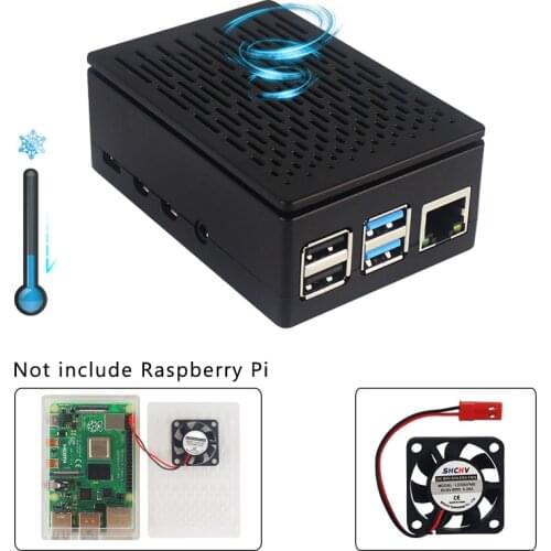 Raspberry Pi 4 ABS Case Dual Use with LCD or Fan Plastic Shell for Raspberry Pi 4 Model B