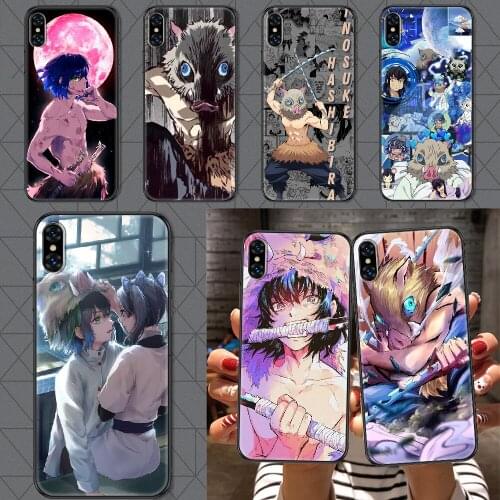 Demon Slayer Hashibira Inosuke Phone Case Cover Hull For iphone 5 5s se 2 6 6s 7 8 12 mini plus X XS XR 11 PRO MAX black trend