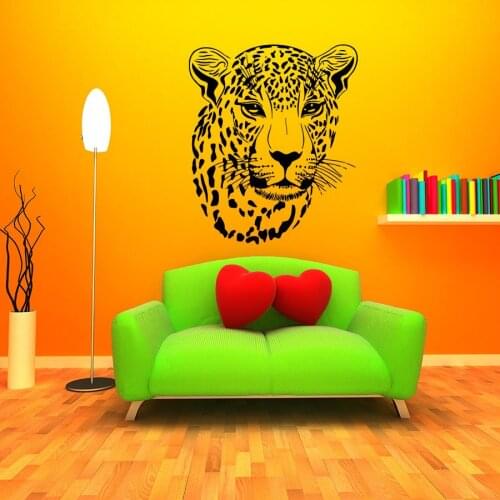 African Style Home Decoration Wall Murals Cheetah Head Patterned Art Wall Stickers Special Designed Vinyl Cool Wall Decals W-662