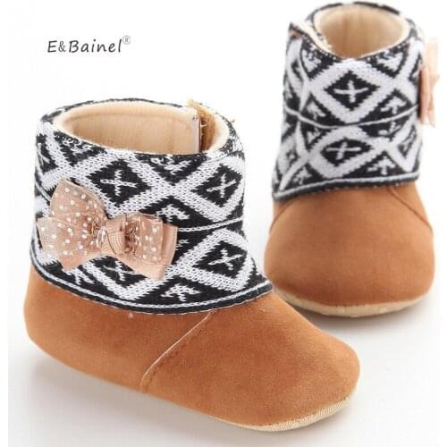 E&Bainel Baby Boots Winter Child Snow Boots Fur Children Warm Infant Crib Girls Winter Snow Shoes Baby Moccasins