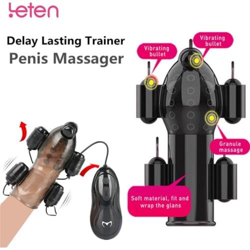 Electric Shock Glans Vibrators Ring For Male Masturbator Penis Delay Lasting Trainer Penis Massager Erotic Adult Sex Toy For Men