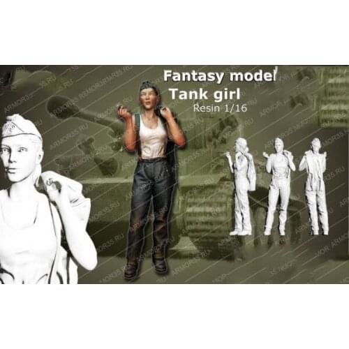 Fantasy 1/16 Scale Tank Female Soldier Miniatures Scene Modelling Unpainted DIY Assembling Static 90 MM Figure Resin Model Kits