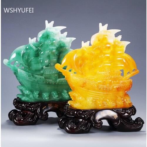 Living Room TV Cabinet Resin Sculpture Decor Office Desktop Feng Shui Ornaments Housewarming Gifts Home Decoration Accessories