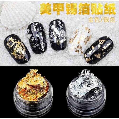 And silver foil paper DIY nail decoration articles cross-border for ultrathin gold foil paper printing paper stickers