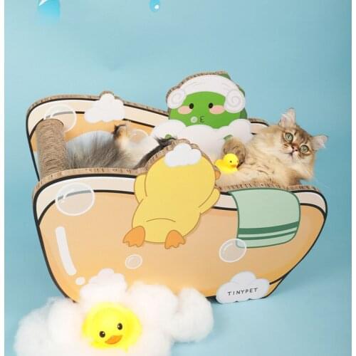 Cat Scratchers For Indoor Cats Bathtub Cat Scratching Board Corrugated Paper Cat Scratching Pad Cat Litter Cat Toy Pet Supplies