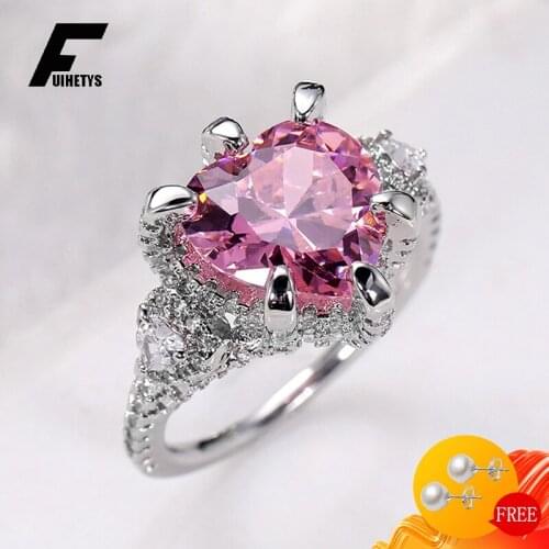 New Arrival Rings 925 Silver Jewelry Heart Shape Zircon Gemstone Finger Ring for Women Wedding Promise Party Ornament Wholesale
