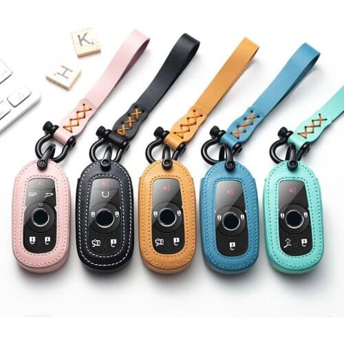 Leather Car Key Case Cover For Buick Envision Vervno GS 20T 28T Encore NEW LACROSSE Opel Astra k Auto Accessories Key Covers