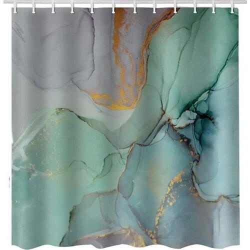 Colourful Marble Shower Curtains 180x200cm For Bathroom Sets Fabric With 12 Hooks Watercolor Washable Digital Printing Decor