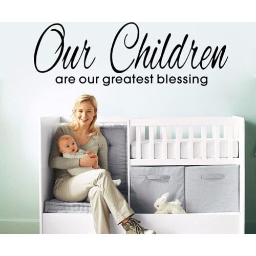 Creative English Words Black Our Children Removable Wall Stickers Wallpaper Decals for Living Room Kids Bedroom Home Decor JG037