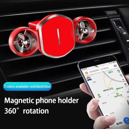 Magnetic Car Phone Holder Stand For Iphone Samsung Xiaomi Dual-turbo Car Air Vent Magnet Stand Car GPS Navigation Mount Holder