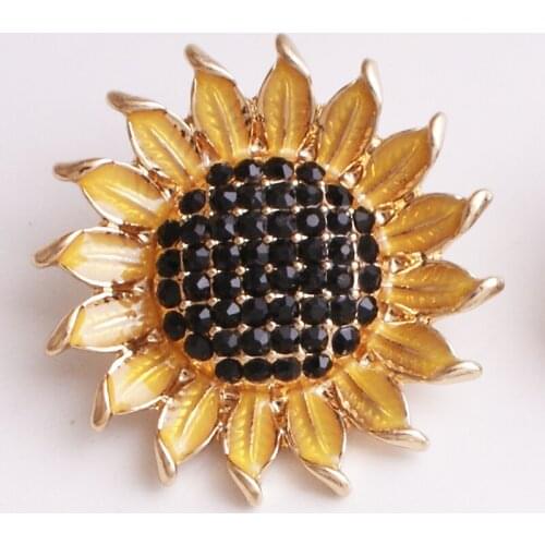XH3767 Sunflower flower Metal Snap button for 18mm snap jewelry