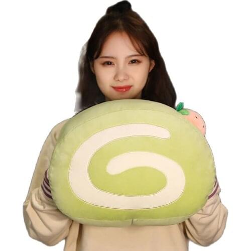 Multifunctional fruit cake roll pillow winter hand warmer soft down cotton filled cartoon style nap pillow Gift to girlfriend