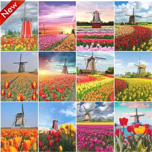 MomoArt Diamond Mosaic Tulip Crafts Cross Stitch Diamond Painting Flower Full Drill Square Embroidery New Arrival Handmade Hobby