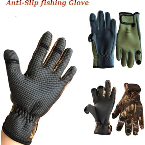 Anti-Slip Sport Leather Keep Warming gloves waterproof f Fishing Gloves Breathable Glove Neoprene Fishing Equipment gloves gym