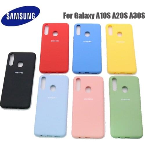 Original Samsung A10S A20S A30S Liquid Silicone Case Soft-Touch Silky Protective Phone Cover Housing For Galaxy A10 S A20 S A30
