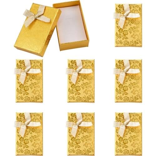 24Pcs Gift Boxes Jewelry Organizer Storage Box Rings Earrings Jewellry Packaging Container with Bowknot and Sponge 83x53x27mm