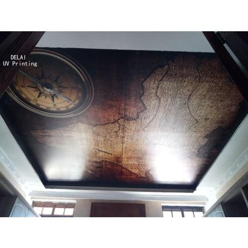 3D 88 European Map PVC Ceiling and Suspended Ceilings for Ceiling Decoration