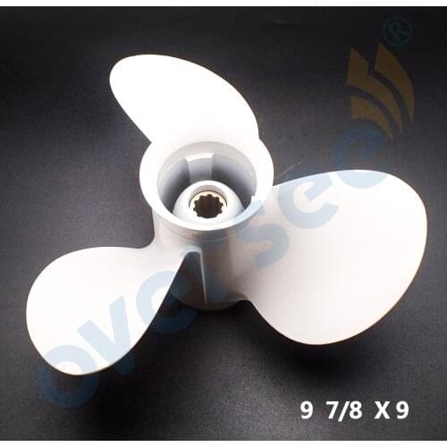 OVERSEE Propeller 664-45941-01-EL Size 9 7/8 x 9 for Yamaha 25HP 30HP Outboard Motors Motor 9 - 7/8 x 9