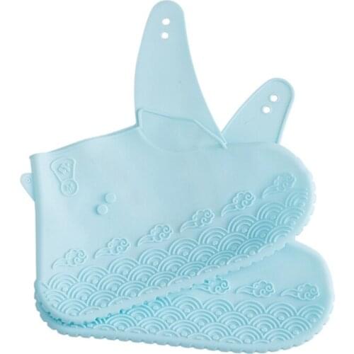 R58C 1 Pair Silicone Waterproof Shoe Covers Upgrade Reusable Overshoes with Double-breasted Resistant Rain Boots Non-Slip