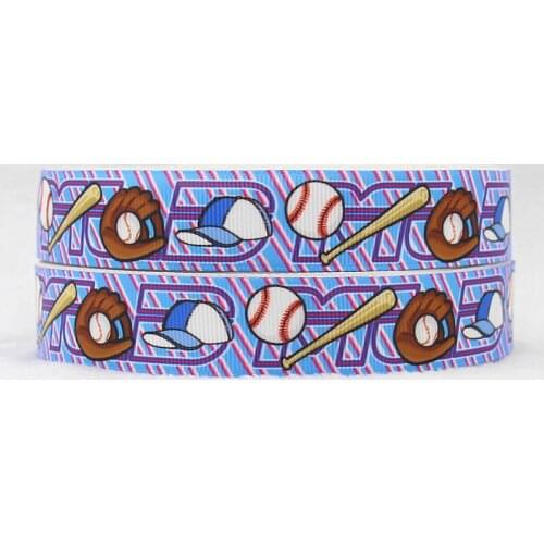 Q&N ribbon 7/8inch 22mm 160919013 baseball printed grosgrain ribbons for hairbow 50yds/roll free shipping