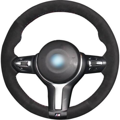 Hand-stitched Black Suede Car Steering Wheel Cover for BMW M Sport F30 F31 F34 F10 F11 F07 X3 F25 F32 F33 F36 X1 F4