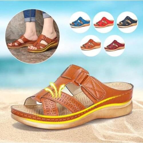 Womens Summer Open Toe Comfy Sandals Super Soft Premium Orthopedic Low Heels Walking Sandals Drop Shipping Toe Corrector Cusion