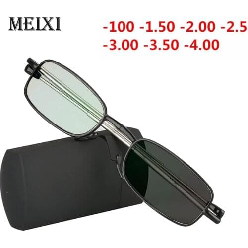 Folding Nearsighted Photochromic glasses Ultralight Shortsighted Myopia glasses Boxed Women Men -1.0 -1.5 -2 -2.5 -3 -3.5 -4