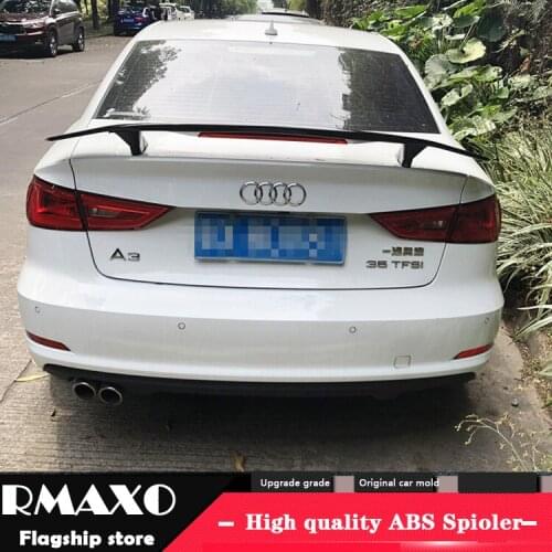 For Audi A4 A3 Spoiler 2014-2018 Audi A4 A3 TF High Quality Spoiler ABS Material Car Rear Wing Primer Color Rear Spoiler
