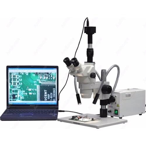 Zoom Stereo Microscope--AmScope Supplies 2X-225X Semi Conductor Circuit Inspection Zoom Stereo Microscope + 10MP Camera