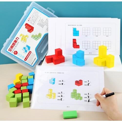 Teaching Aids Montessori Toy Geometric Solids Wooden Early Education Toys Cultivate Spatial Imagination Math Logic Game for Kids