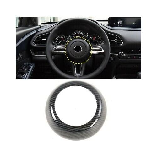 Carbon Fiber Inner Steering Wheel Middle Circle Cover Trim For Mazda CX-30 19-20