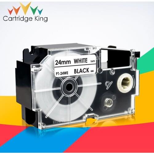 XR-24WE Black on White 24mm Compatible Label Tape for Casio KL-G2 CWL300 KL430 KL820 KL7000 KL7200 EZ- Serial Label Maker Print