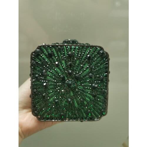 XIYUAN Gold/Yellow/Red/Green Color Crystal Women Evening Purse Metal Diamond Mianudiere Handbag Bridal Clutch Wedding Party Bags