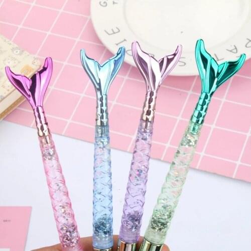 1 piece of cute gel pen pen Kawai stationery office school supplies sweet mermaid girl color quicksand Korea Japan