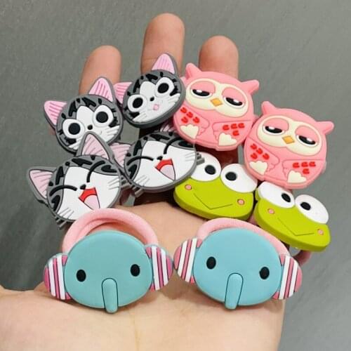 10Pcs/set Cute Animals Frog Hair Accessories Children Rubber Bands Scrunchies Elastic Hair Bands Girls Headband Decorations Ties